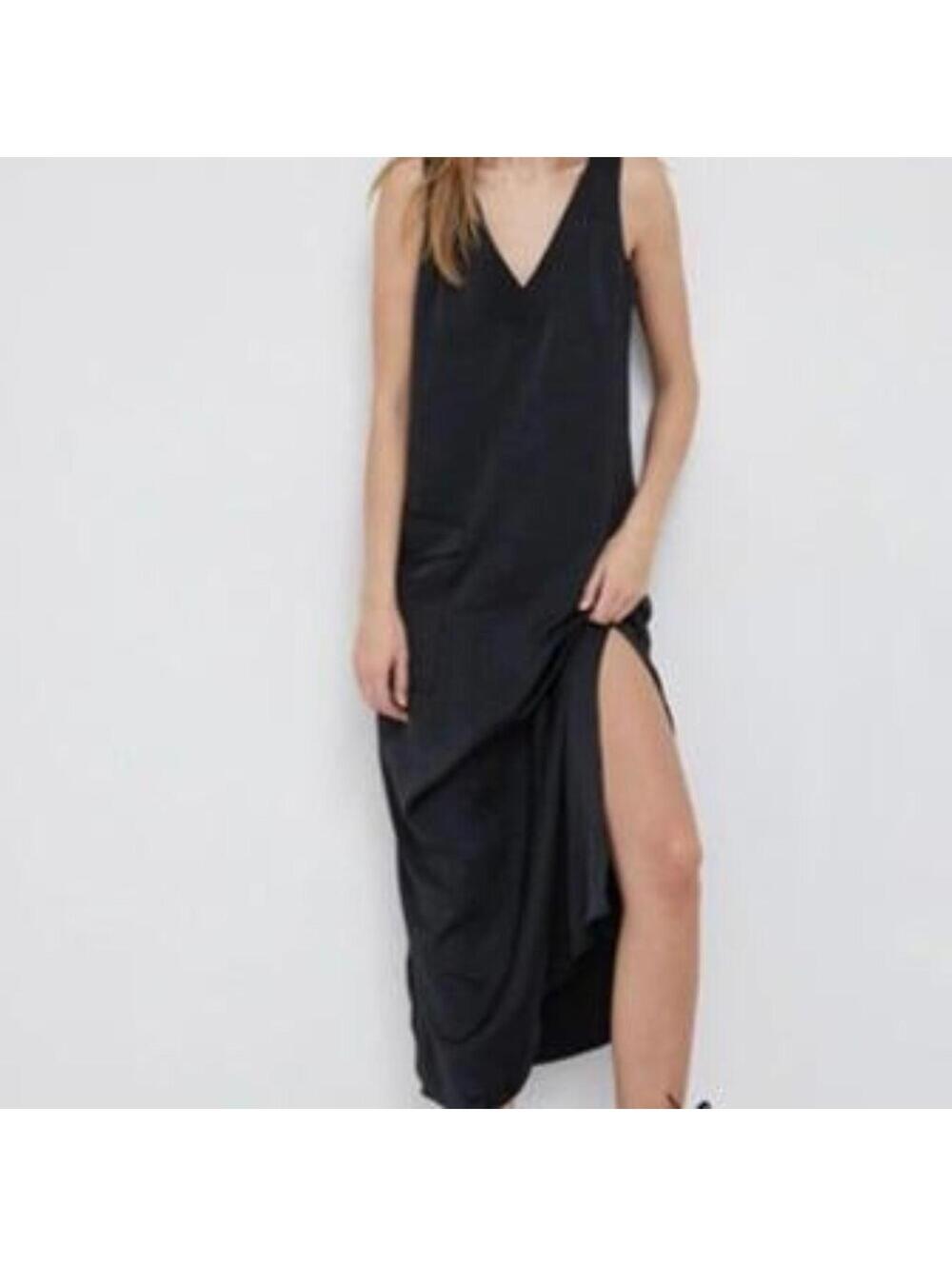 DKNY Black V-Neck Oversize Maxi Dress Size XL NWT Designer Casual Maxi